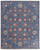 4' X 6' Blue and Beige Wool Floral Hand Knotted Area Rug