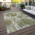 3' X 5' Olive Green Gray And Beige Geometric Washable Indoor Outdoor Area Rug