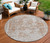 8' Terra Cotta Round Oriental Washable Indoor Outdoor Area Rug