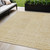 5' X 8' Gold And Ivory Geometric Washable Indoor Outdoor Area Rug