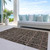 5' X 8' Orange Copper And Charcoal Medallion Washable Indoor Outdoor Area Rug
