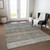 8' X 10' Taupe And Green Striped Washable Indoor Outdoor Area Rug