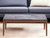 47" Gray and Walnut Stone And Solid Wood Coffee Table