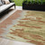 5' X 8' Rust Gray And Green Abstract Washable Indoor Outdoor Area Rug