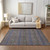 5' X 8' Purple Plum And Gold Floral Medallion Washable Indoor Outdoor Area Rug