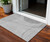 3' X 5' Gray Silver And Ivory Striped Washable Indoor Outdoor Area Rug