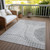 3' X 5' Gray Silver And Ivory Striped Washable Indoor Outdoor Area Rug