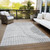 3' X 5' Gray Silver And Ivory Striped Washable Indoor Outdoor Area Rug