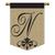 Elegant Monogram Burlap Garden Flag - 787011018414