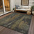 9' X 12' Charcoal And Gold Abstract Washable Indoor Outdoor Area Rug