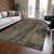 9' X 12' Charcoal And Gold Abstract Washable Indoor Outdoor Area Rug