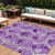 10' X 14' Lavender Purple And Ivory Abstract Washable Indoor Outdoor Area Rug