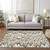 8' X 10' Beige Brown And Taupe Abstract Washable Indoor Outdoor Area Rug