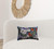 14" X 20" Blue And White Floral Zippered Handmade Cotton Blend Throw Pillow