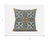18"X18" Blue And Orange Microsuede Quatrefoil Zippered Pillow