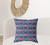 26" X 26" Indigo And Pink Zippered Geometric Indoor Outdoor Throw Pillow
