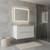 30" White Wood Floating Bathroom Vanity With Sink And Two Drawers