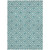 8' X 10' Teal Blue And Ivory Geometric Washable Indoor Outdoor Area Rug
