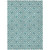 8' X 10' Teal Blue And Ivory Geometric Washable Indoor Outdoor Area Rug