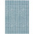 8' X 10' Teal Blue And Ivory Striped Washable Indoor Outdoor Area Rug