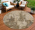 8' Khaki And Taupe Round Abstract Washable Indoor Outdoor Area Rug
