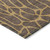 3' X 5' Brown And Gold Geometric Washable Indoor Outdoor Area Rug