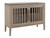 54" Beige Distressed Wood Sideboard With Two Glass Doors
