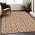3' X 5' Copper And Beige Ogee Washable Indoor Outdoor Area Rug