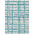 10' X 14' Teal Blue Aqua And Ivory Striped Washable Indoor Outdoor Area Rug