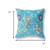 20" Turquoise Peacock Indoor Outdoor Zip Throw Pillow