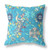 20" Turquoise Peacock Indoor Outdoor Zip Throw Pillow