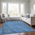 3' X 5' Blue Sky Blue And Gray Striped Washable Indoor Outdoor Area Rug