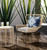 28" X 28" Indigo Blown Seam Geometric Indoor Outdoor Throw Pillow Cover & Insert