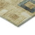 10' X 14' Beige Gold And Denim Blue Geometric Washable Indoor Outdoor Area Rug
