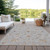 10' X 14' Gray Beige And Coral Floral Washable Indoor Outdoor Area Rug