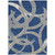 5' X 8' Navy Blue Gray And Ivory Abstract Washable Indoor Outdoor Area Rug