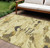 9' X 12' Gold And Beige Abstract Washable Indoor Outdoor Area Rug