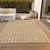 9' X 12' Copper And Ivory Geometric Washable Indoor Outdoor Area Rug