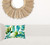 14" X 20" Teal And White Blown Seam Floral Lumbar Indoor Outdoor Pillow