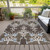 9' X 12' Brown And Taupe Ikat Washable Indoor Outdoor Area Rug