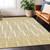 8' X 10' Gold Gray And Ivory Geometric Washable Indoor Outdoor Area Rug