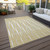 8' X 10' Gold Gray And Ivory Geometric Washable Indoor Outdoor Area Rug