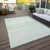 5' X 8' Mint Green And Ivory Striped Washable Indoor Outdoor Area Rug