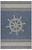 3' X 5' Blue and Gray Captain's Wheel Stain Resistant Indoor Outdoor Area Rug