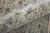 12' Gray Ivory and Blue Abstract Power Loom Worn Faded Runner Rug With Fringe