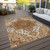 9' X 12' Terra Cotta Beige And Brown Oriental Washable Indoor Outdoor Area Rug