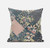 20" Green Peach Floral Zippered Suede Throw Pillow