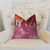 Plutus Velvet Grayce Fuchsia Coral and Cream Handmade Luxury Pillow