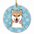 Snowflake Dog on Ceramic Ornament - 638508108838