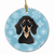Snowflake Dog on Ceramic Ornament - 638508108739